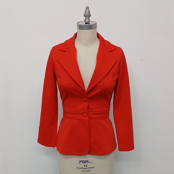 Handmade Jackets & Blazers - Vintage Red Polyester Blazer / Handmade / MINT